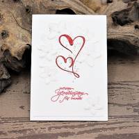 Hochzeitskarte, Glückwunschkarte zur Hochzeit, Zwei Herzen Bild 1