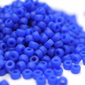 10g 8/0 Czech Seed Beads Matubo | Matte Opaque Blue, Bild 1