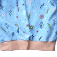 Babypullover Mädchenpulli - Größe 68 - Federn&Blumen hellblau lachs Bild 3