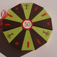 Geldgeschenk, Geschenk zum 50. Geburtstag, Geldgeschenkverpackung,  Geschenkschachtel zum Geburtstag,Geburtstagskind Bild 1