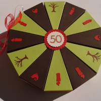Geldgeschenk, Geschenk zum 50. Geburtstag, Geldgeschenkverpackung,  Geschenkschachtel zum Geburtstag,Geburtstagskind Bild 3