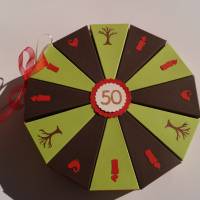 Geldgeschenk, Geschenk zum 50. Geburtstag, Geldgeschenkverpackung,  Geschenkschachtel zum Geburtstag,Geburtstagskind Bild 4