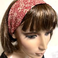 wunderschönes, edles Haarband aus reiner Baumwolle mit floralem Muster, terracottafarben, free size Bild 1