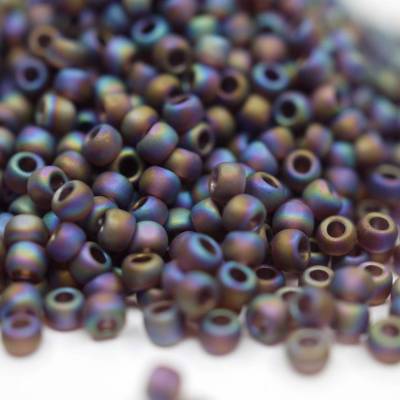 10g 11/0 TOHO Seed Beads | Transparent Frosted Rainbow Amethyst