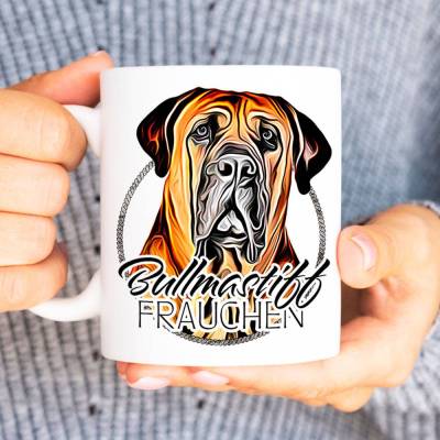 Hunde-Tasse BULLMASTIFF FRAUCHEN mit Hunderasse im Cartoon-Stil┊tolle Geschenkidee für Hundebesitzer