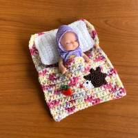Puppenbettchen - Schlafsack für Puppen ca.15 cm Igel mit Apfel sofort lieferbar !!! Bild 5