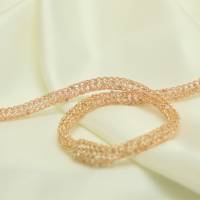 Schlangenkette - romantisches Damencollier - gehäkelt aus roségold Draht mit winzigen Rocaillen Bild 1
