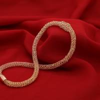 Schlangenkette - romantisches Damencollier - gehäkelt aus roségold Draht mit winzigen Rocaillen Bild 2