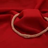 Schlangenkette - romantisches Damencollier - gehäkelt aus roségold Draht mit winzigen Rocaillen Bild 3
