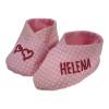 Babyschuhe Punkte mit Namen rosa  personalisiertes Taufgeschenk Geschenk Geburt eines Mädchen Bild 3