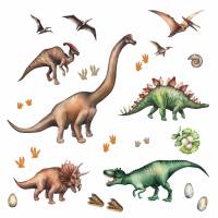 167 Wandtattoo Dinosaurier T-Rex, Triceratops, Stegosaurus - in 6 versch. Größen erhältlich Bild 1