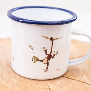 Emaille-Tasse mit Affen, personalisierbar Bild 6