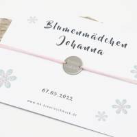Blumenmädchen Blumenkind Hochzeit Kinderarmband Geschenk personalisiert Bild 5