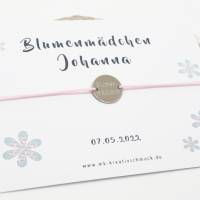Blumenmädchen Blumenkind Hochzeit Kinderarmband Geschenk personalisiert Bild 6