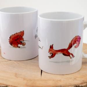 Frühstückstasse mit Eichhörnchen, Tasse Personalisierbar, Geschenk Tasse Bild 1