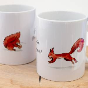 Frühstückstasse mit Eichhörnchen, Tasse Personalisierbar, Geschenk Tasse Bild 2