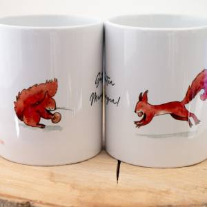 Frühstückstasse mit Eichhörnchen, Tasse Personalisierbar, Geschenk Tasse Bild 3