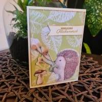 Geburtstagskarte - süßer Igel - Pilze - Herzlichen Glückwunsch Bild 2
