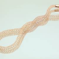 Schlangenkette - faszinierendes Damencollier - gehäkelt aus roségold Draht Bild 2