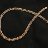 Schlangenkette - faszinierendes Damencollier - gehäkelt aus roségold Draht Bild 4