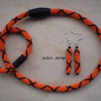 Häkelkette, gehäkelte Perlenkette * Kreuzung einer Orange Bild 4