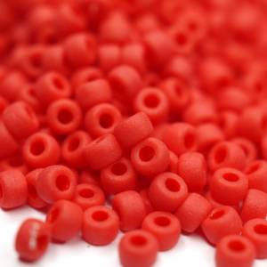 10g 8/0 Czech Seed Beads Matubo | Matte Opaque Red, Bild 1