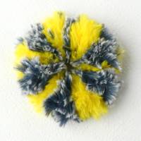 Scrunchie, Haargummi, Zopfgummi, gelb, blau oder blau-gelb, gehäkelt aus Fellgarn Bild 3