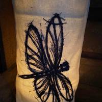Lichtbeutel, bestickt mit Libelle, Licht, Glas, Windlicht, Kerze, gemütlich ! Bild 1