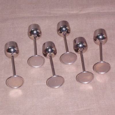 6-er Set Likörgläser aus Metall Vintage vermutlich aus den 1950er oder 1960er Jahren