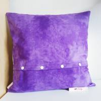 Patchwork-Kissenhülle mit Lavendelblüten Bild 2