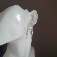 Ohrringe grüner Amethyst und blauer Apatit, Silber vergoldet Bild 6