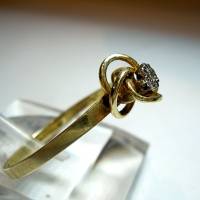 Feiner 585 Gold Knoten Ring mit Diamant RG 63 Bild 2
