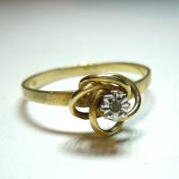 Feiner 585 Gold Knoten Ring mit Diamant RG 63 Bild 4