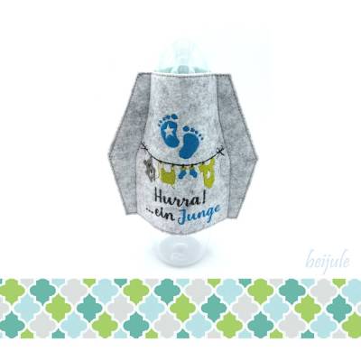 Glasmanschette Hurra ein Junge