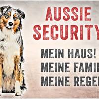 Hundeschild AUSSIE SECURITY, wetterbeständiges Warnschild Bild 1