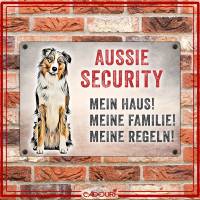 Hundeschild AUSSIE SECURITY, wetterbeständiges Warnschild Bild 2