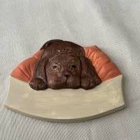 Türschild Hund - 1 Relief ca. 10cm zum selber malen mit Anhänger Bild 2