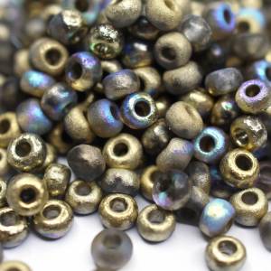 10g 6/0 Czech Seed Beads | Etched Crystal Golden Rainbow Bild 1