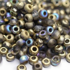 10g 6/0 Czech Seed Beads | Etched Crystal Golden Rainbow Bild 2