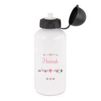 Trinkflasche Aluminium personalisiert mit Namen für Kinder, Mädchen, Motiv Pfeil rosa Bild 1