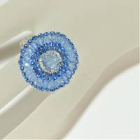 Ring blau pastell 25mm candy colour XS bis XXL verstellbar handgefertigt Glasperlen Unikat boho Bild 6