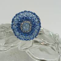 Ring blau pastell 25mm candy colour XS bis XXL verstellbar handgefertigt Glasperlen Unikat boho Bild 9