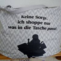 Shopper Bag XXL / Canvastasche / Yogatasche / Weekender / Strandtasche / Baumwolltasche / gefüttert / Grau / Schwarz Bild 1