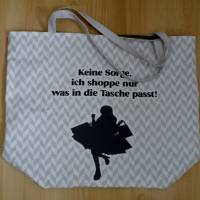 Shopper Bag XXL / Canvastasche / Yogatasche / Weekender / Strandtasche / Baumwolltasche / gefüttert / Grau / Schwarz Bild 7
