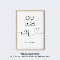 Poster "Du Ich Wir" personalisiert mit Namen u. Datum für Paare • Digitale Datei • Geschenk für Hochzeit Bild 4