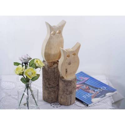 Eulen aus Treib- und Altholz, nachhaltige Gartendeko, Wohndeko, Eulen, Treibholz, Tischdeko