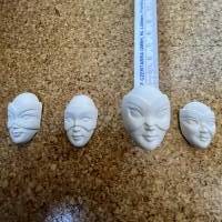 Masken  - 4 Reliefs ohne Anhänger aus Gips zum selber bemalen Bild 2