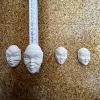 Masken  - 4 Reliefs ohne Anhänger aus Gips zum selber bemalen Bild 5