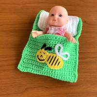 Puppenbettchen - Schlafsack für Puppen ca.15 cm  Biene  sofort lieferbar !!! Bild 3
