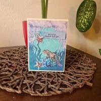Geburtstagskarte - Schildkröte - Wie schön,das es dich gibt - Seesterne Bild 1